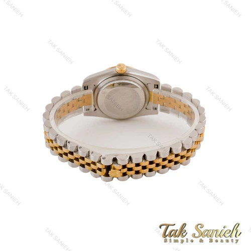 ساعت رولکس زنانه دورنگ طلایی صفحه سبز مشکی Rolex-4833-L