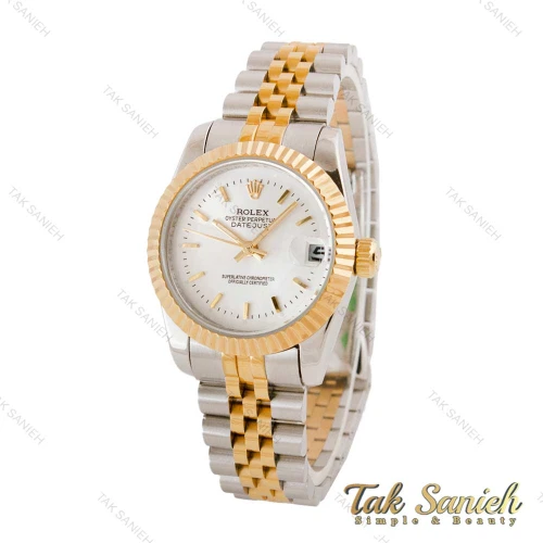 ساعت رولکس زنانه طلایی نقره ای خطی اسمال Rolex-4728-L