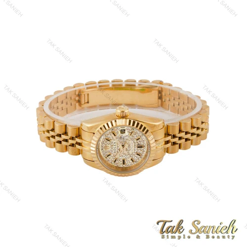 ساعت رولکس زنانه طلایی صفحه نگین اسمال Rolex-4835-L