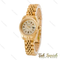 ساعت رولکس زنانه طلایی صفحه نگین اسمال Rolex-4835-L