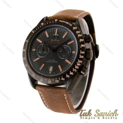 ساعت امگا اسپیدمستر مردانه مشکی بند جیر قهوه ای Omega-4845-G