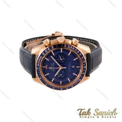 ساعت امگا اسپیدمستر مردانه رزگلد بند چرم سرمه ای Omega-4846-G