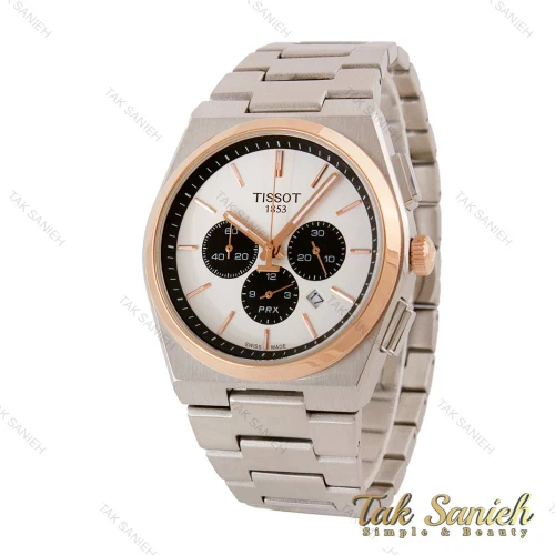 ساعت تیسوت PRX مردانه سه موتوره نقره ای رزگلد Tissot-4851-G