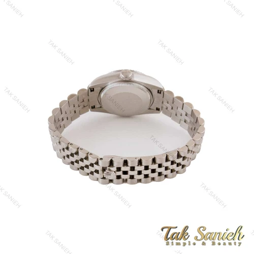 ساعت رولکس زنانه نقره ای صفحه صورتی مدیوم Rolex-4863-L