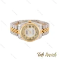 ساعت رولکس مردانه دورنگ طلایی صفحه نگین اعداد رومی Rolex-4868-G