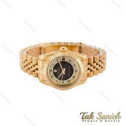 ساعت رولکس زنانه طلایی صفحه نگین دار اعداد یونانی Rolex-4870-L