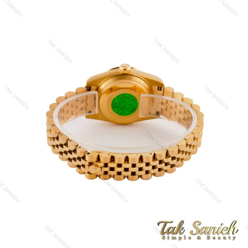 ساعت رولکس زنانه طلایی صفحه نگین دار اعداد یونانی Rolex-4870-L