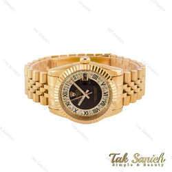 ساعت رولکس مردانه طلایی صفحه نگین دار اعداد یونانی Rolex-4871-G