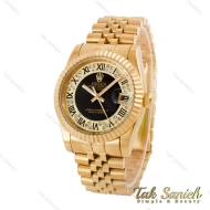 ساعت رولکس مردانه طلایی صفحه نگین دار اعداد یونانی Rolex-4871-G