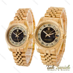 ساعت رولکس ست دیت جاست طلایی صفحه نگین دار اعداد یونانی Rolex-4872-S