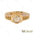 ساعت رولکس طلایی زنانه مدل دیت جاست صفحه نگین ایندکس قرمز Rolex-4873-L
