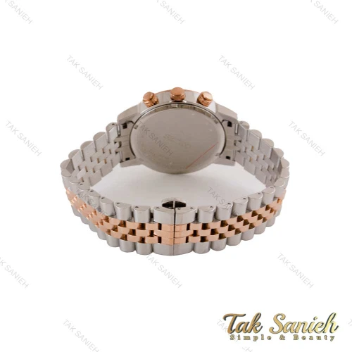 ساعت سیکو VIP مردانه سه موتوره دورنگ رزگلد صفحه مشکی Seiko-4875-G