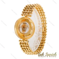 ساعت ورساچه طلایی زنانه صفحه سفید چرخان Versace-4878-L