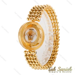 ساعت ورساچه طلایی زنانه صفحه سفید چرخان Versace-4878-L