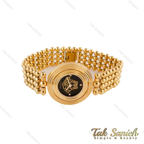 ساعت ورساچه طلایی زنانه صفحه مشکی چرخان Versace-4879-L