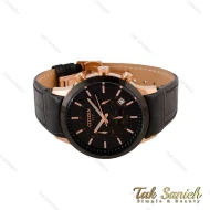 ساعت سیتیزن مردانه سه موتوره رزگلد مشکی بند چرم Citizen-4881-G