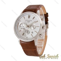 ساعت سیتیزن VIP مردانه نقره ای بند چرم قهوه ای Citizen-4887-G