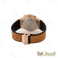 ساعت هابلوت زنانه سه موتوره رزگلد بند چرم قهوه ای Hublot-4894-L