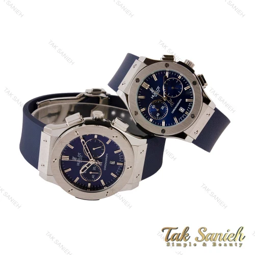 ساعت هابلوت ست نقره ای سرمه ای Hublot-4902-S