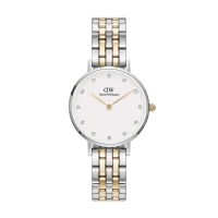 ساعت دنیل ولینگتون زنانه دورنگ طلایی ایندکس نگین بند فلزی DW-4910-L