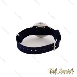 ساعت دنیل ولینگتون زنانه نقره ای صفحه سفید بند برزنت سرمه ای DW-4979-L