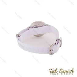 ساعت دنیل ولینگتون زنانه نقره ای بند برزنت سفید DW-4985-L