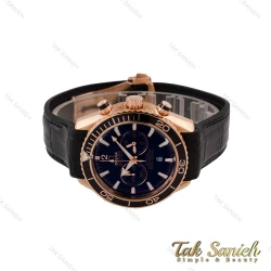 ساعت امگا سیمستر مردانه سه موتوره رزگلد بند چرم مشکی Omega-4987-G