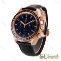 ساعت امگا Speed Master مردانه رزگلد بند چرم مشکی Omega-4988-G