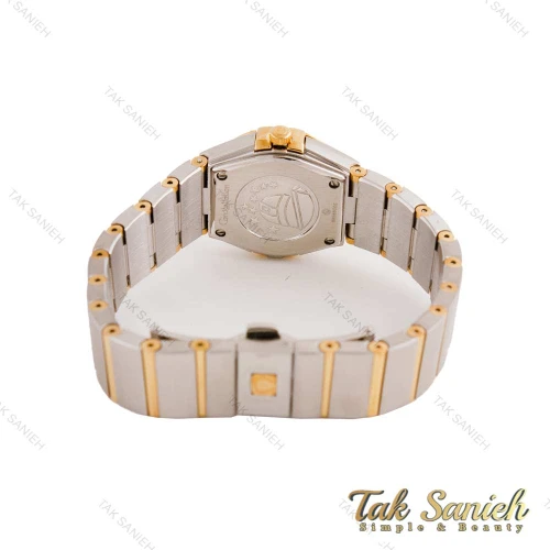 ساعت امگا کانسلیشن زنانه دورنگین دورنگ طلایی صفحه تیفانی Omega-4599-L