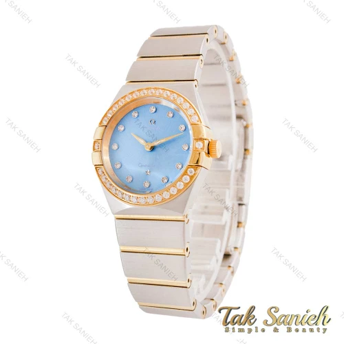 ساعت امگا کانسلیشن زنانه دورنگین دورنگ طلایی صفحه تیفانی Omega-4599-L