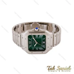 ساعت کارتیر سانتوس مردانه نقره ای صفحه سبز Cartier-4992-G