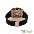 ساعت هابلوت مردانه مربعی رزگلد بند مشکی Hublot-4996-G
