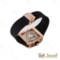 ساعت هابلوت مردانه مربعی رزگلد بند مشکی Hublot-4996-G