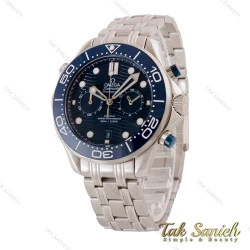 ساعت امگا سیمستر مردانه سه موتوره نقره ای صفحه آبی Omega-4999-G