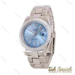 ساعت رولکس مردانه دیت جاست 2 نقره ای صفحه آبی Rolex-5006-G