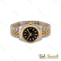 ساعت رولکس مردانه دورنگ طلایی صفحه مشکی ایندکس خطی Rolex-5019-G