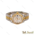 ساعت رولکس مردانه دورنگ طلایی صفحه طرح دار ایندکس نگین Rolex-5029-G