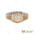 ساعت رولکس زنانه دو رنگ طلایی صفحه طرح دار ایندکس نگین Rolex-5030-M-L