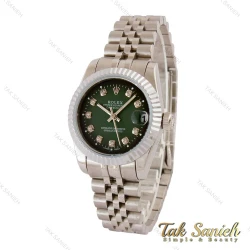 ساعت رولکس زنانه مدیوم استیل صفحه سبز مشکی Rolex-5033-M-L