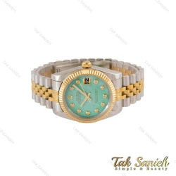 ساعت رولکس مردانه دورنگ طلایی صفحه سبز آبی صدفی Rolex-5036-G