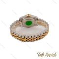 ساعت رولکس زنانه دورنگ طلایی  صفحه سبز آبی صدفی Rolex-5037-M-L