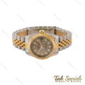 ساعت زنانه رولکس دورنگ طلایی صفحه طوسی Rolex-5045-M-L