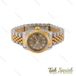 ساعت زنانه رولکس دورنگ طلایی صفحه طوسی Rolex-5045-M-L