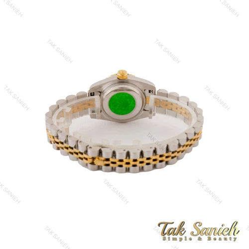 ساعت رولکس زنانه دورنگ طلایی صفحه سرمه ای Rolex-5048-S-L