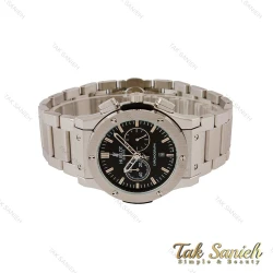 ساعت هابلوت مردانه سه موتوره بند استیل صفحه مشکی Hublot-5096-G