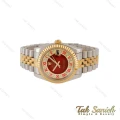 ساعت رولکس مردانه دورنگ طلایی ایندکس رومی قرمز Rolex-5106-G