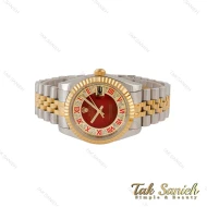 ساعت رولکس مردانه دورنگ طلایی ایندکس رومی قرمز Rolex-5106-G
