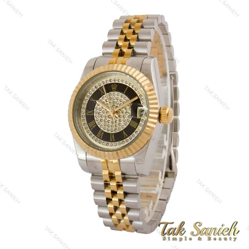 ساعت رولکس زنانه دیت جاست صفحه نگین ایندکس رومی مدیوم Rolex-5114-M-L