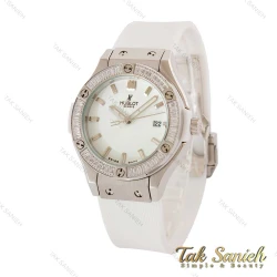 ساعت هابلوت زنانه دور نگین سفید نقره ای Hublot-5133-L