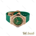 ساعت هابلوت زنانه دورنگین سبز قاب رزگلد Hublot-5135-L